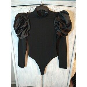Fashion Nova  Puff Long Sleeve Bodysuit Md Boho Goth Punk